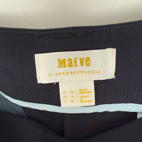 Anthropologie Women’s 14 Maeve Navy Wide Leg Pants - Picture 3 of 6